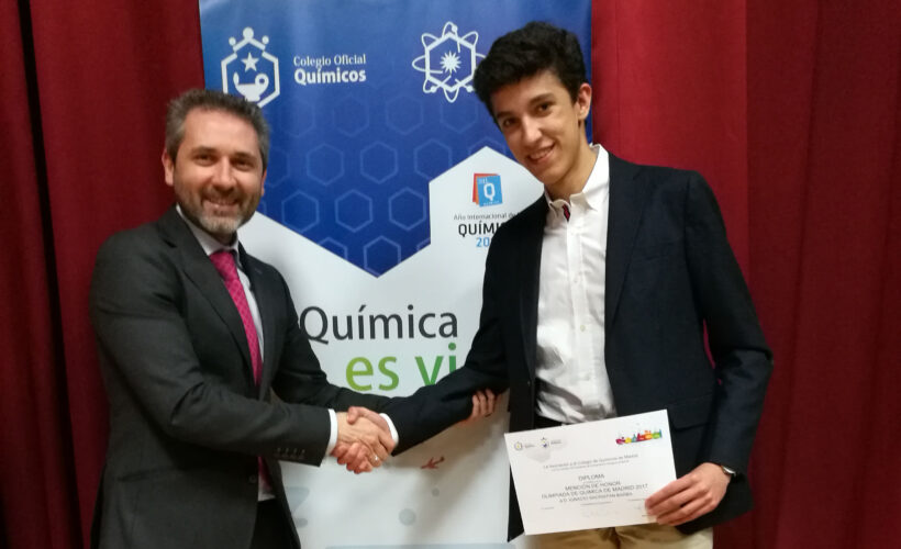 Nuestro alumno Ignacio Sacristán, Mención de Honor de la Olimpiada de Química de la Comunidad de Madrid